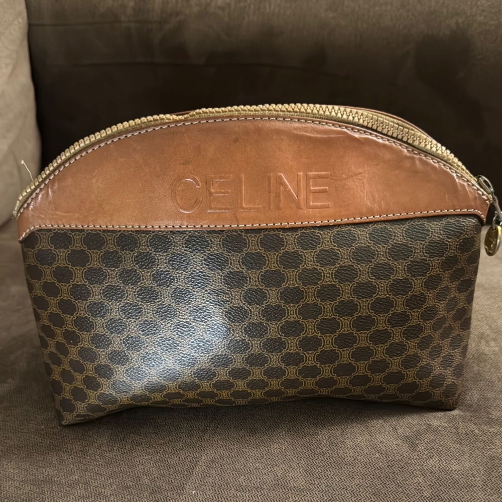 Celine Brown and Tan Clutch